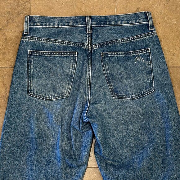JW Anderson x Uniqlo Cotton Mid-Rise Classic Straight-Leg Denim Jeans (65 Blue) - Picture 14 of 16